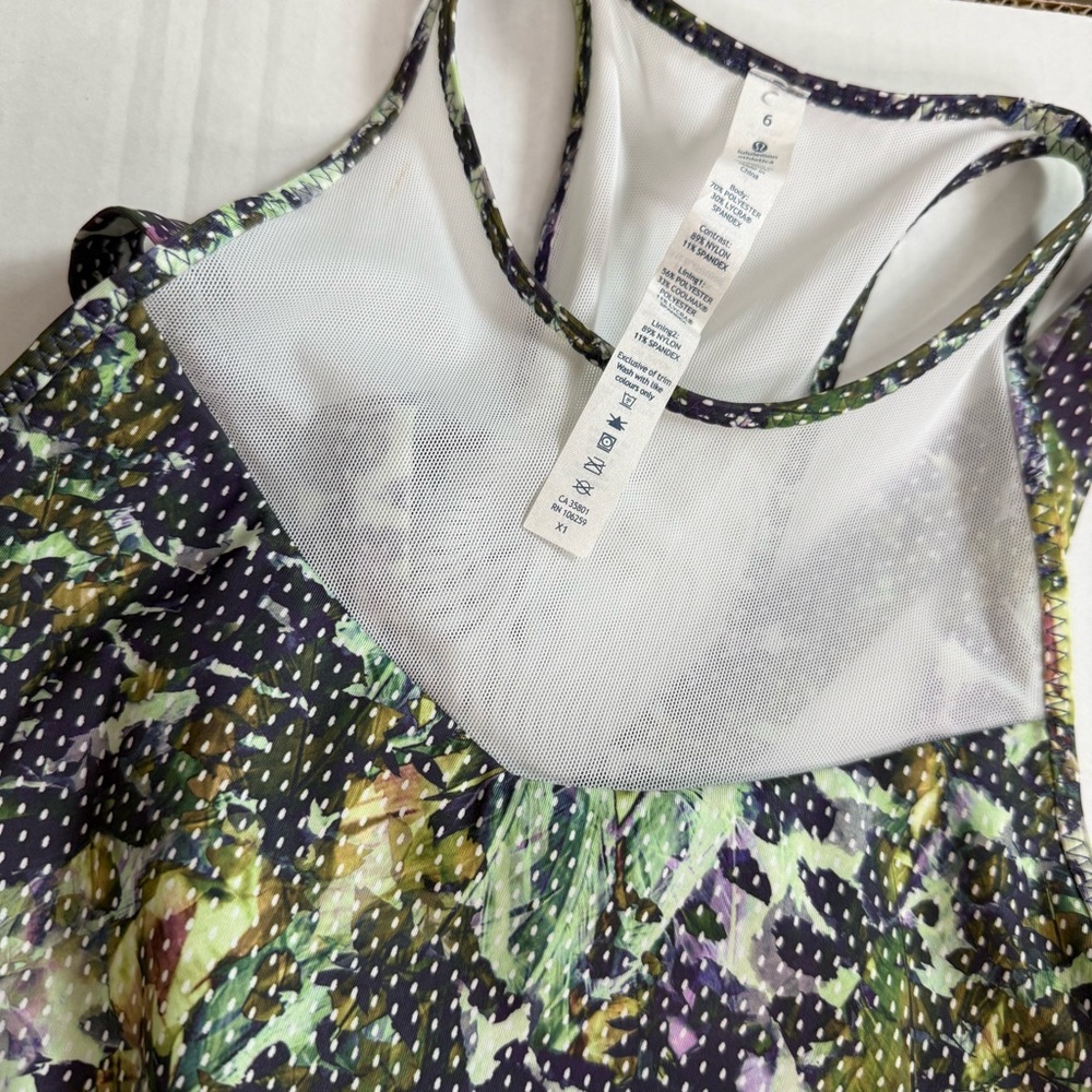 Lululemon Multicolor Patterned Racerback Tank Top Size 6 - Picture 10 of 14